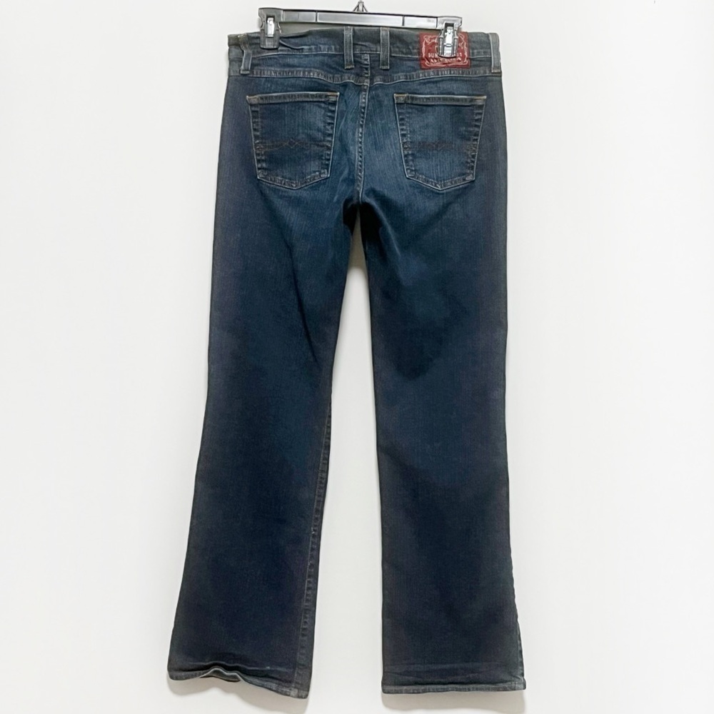 LUCKY * BRAND Vintage Y2k Distressed Mid-Rise Dark Wash flair blue jeans - Picture 4 of 11